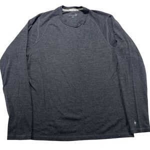 Smartwool Shirt Mens Large Gray Merino Wool Long Sleeve Base Layer Hiking